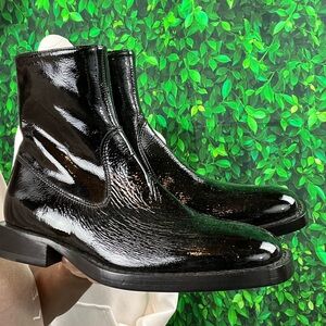 Brand New Ann Demeulemeester Black Patent Leather Boots